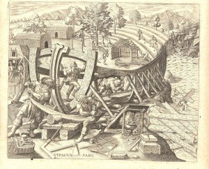 1559 | Schiffsbau in Spanien Kupferstich von Theodor de Bry Quelle: Wikimedia Commons