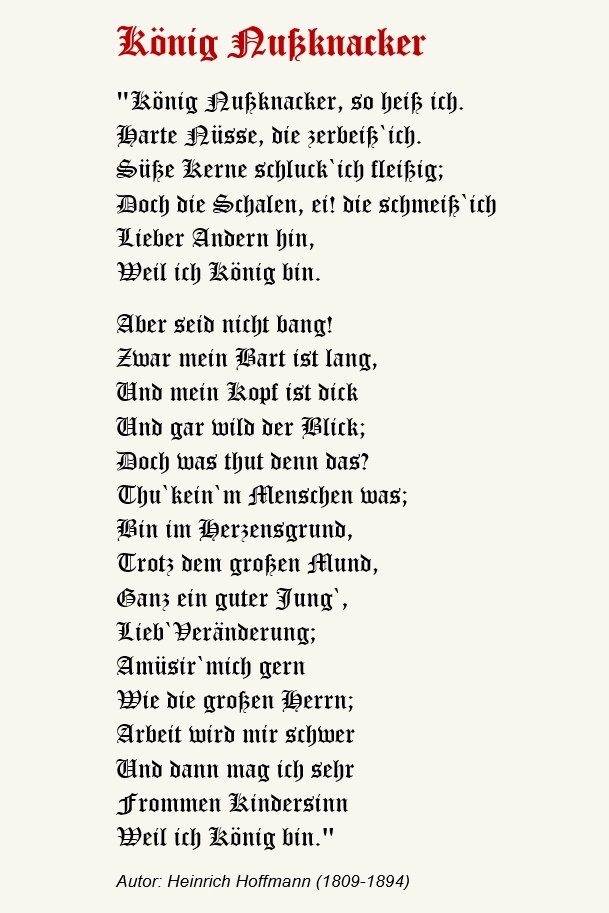 Gedicht Koenig Nussknacker