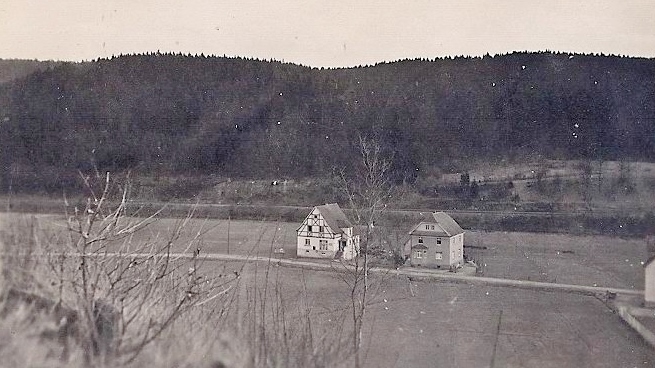Historische Ansicht 1940 Bahnhofstraße Anwesen Supenkämper und Hobens