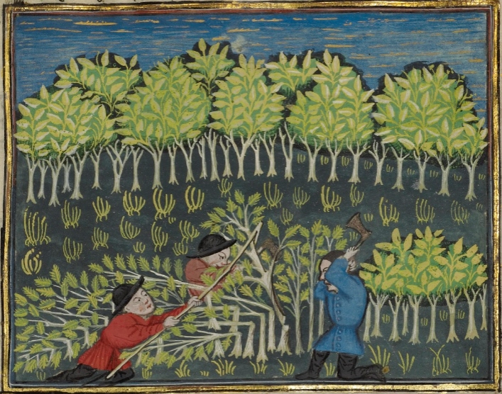 1440 | Jäger fällen Bäume zur Fallenherstellung | The J. Paul Getty Museum | Courtesy of the Getty's Open Content Program