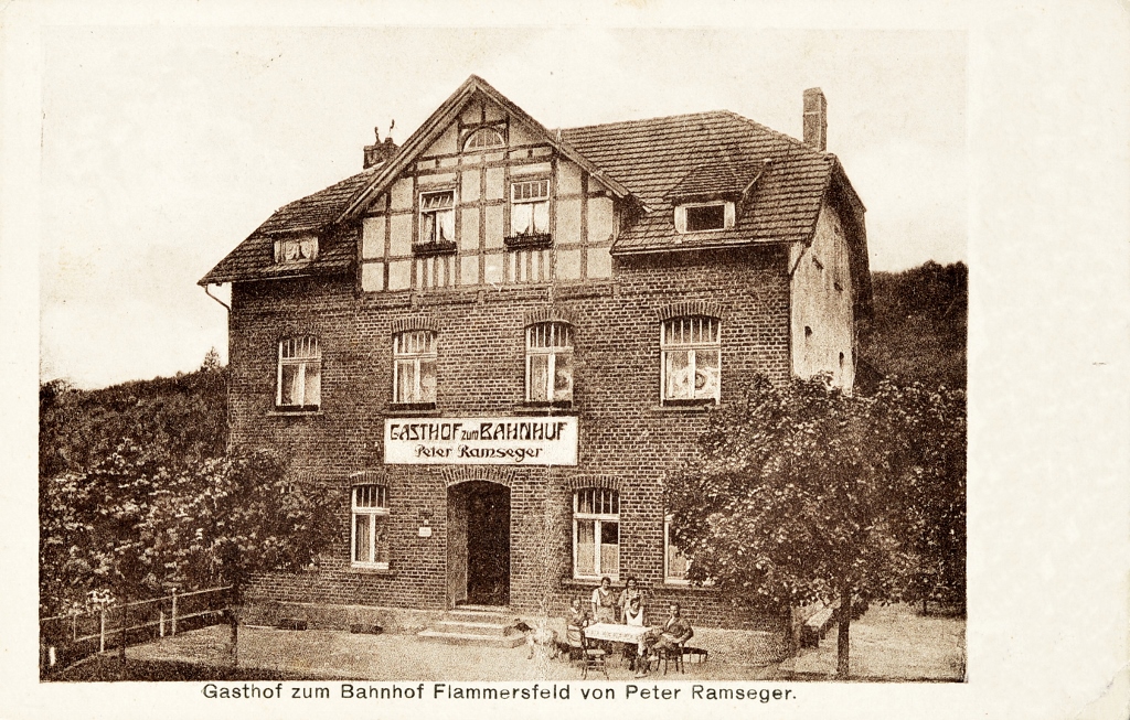 Ansichtskarte 1927 Gasthof zum Bahnhof Flammersfeld von Peter Ramseger