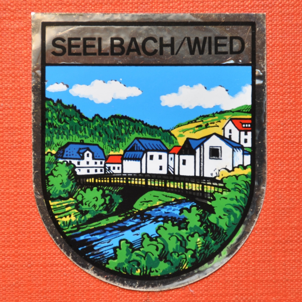 1970er | Aufkleber Seelbach/Wied | Herausgeber Kaufhaus Sohnius, Archiv: Y+B Schäck
