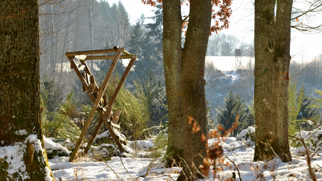 Hochsitz Winter im Wald