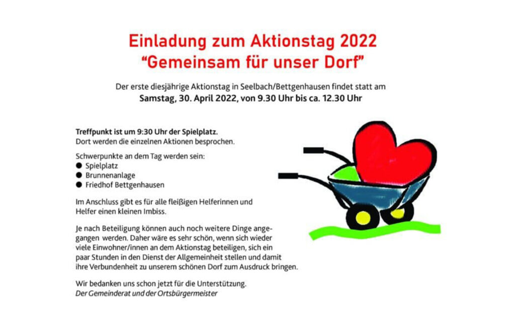 Einladung zum Aktionstag 2022