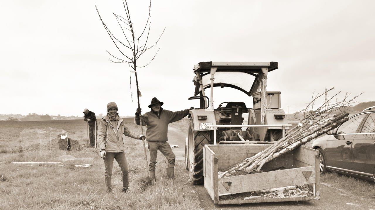 Aktionstag 2016 | Team Obstbaumpflanzung Feld: Die Bäume kommen | Foto: Yvette Schäck